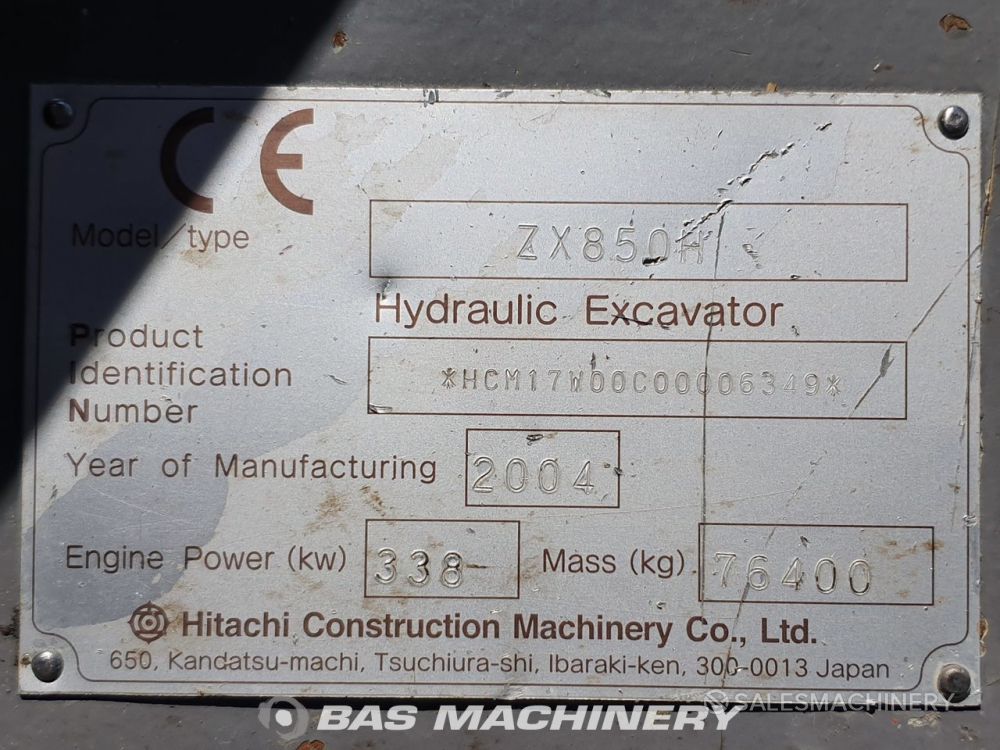 HITACHI ZX850H Year: 2004 Price: 89 800 EUR Used Crawler